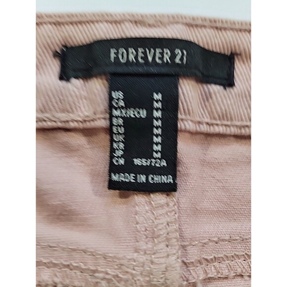 FOREVER 21 Denim Mini Skirt Women's Size Medium Light Pink Flat Front 5-Pocket - Picture 2 of 10